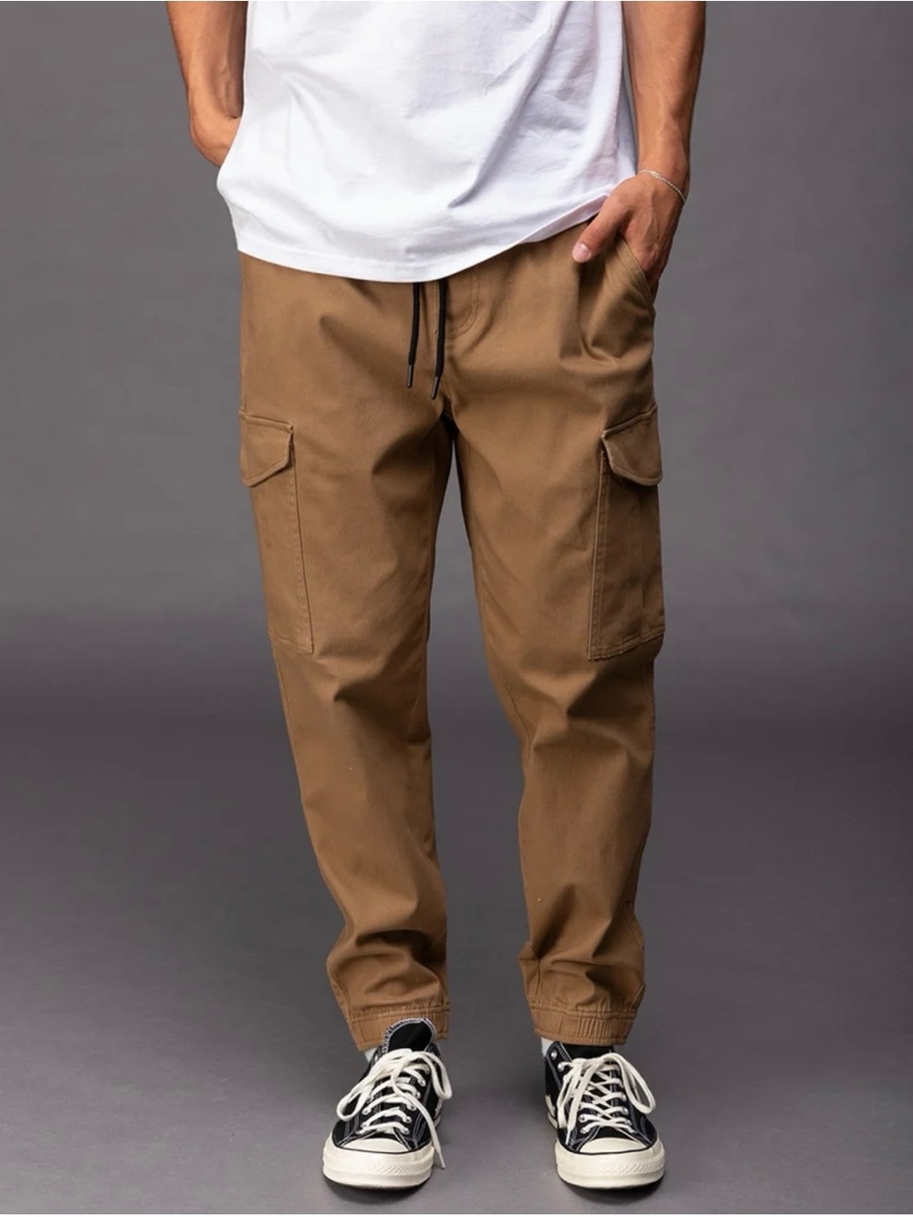 RSQ Men's Brown Cotton Cargo Jogger Pants szS